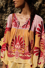 Soft Yellow Arabesc Blouse - FARM Rio ARABESC SOFT YELLOW