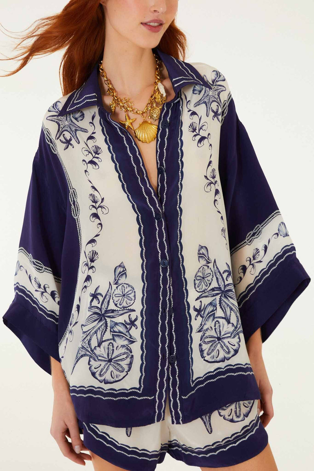 Off-White Coast Scarf Shirt - FARM Rio COAST SCARF OFF-WHITE