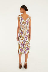 Cream Grape Garden Lenzing Ecovero Viscose Midi Dress - FARM Rio GRAPE GARDEN CREAM