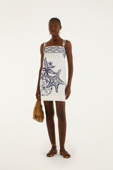 Off-White Coast Stars Euroflax Premium Linen Mini Dress - FARM Rio COAST STARS OFF-WHITE