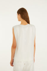 Off-White Toucan Rio Padded Shoulder Organic Cotton T-Shirt - FARM Rio OFF-WHITE
