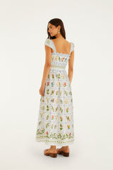 Off-White Tropical Porcelain Organic Cotton Maxi Dress - FARM Rio TROPICAL PORCELAIN OFF-WHITE