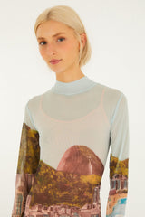 Multicolor Copacabana Beach Long Sleeve Maxi Dress - FARM Rio COPACABANA BEACH MULTICOLOR