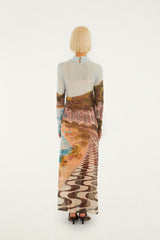Multicolor Copacabana Beach Long Sleeve Maxi Dress - FARM Rio COPACABANA BEACH MULTICOLOR