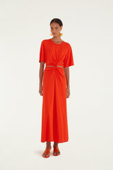 Red Artsy Flora Cut-Out Organic Cotton Maxi Dress - FARM Rio RED