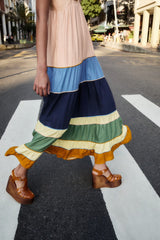 Multicolor Pleats Lenzing Ecovero Euroflax Maxi Dress - FARM Rio MULTI