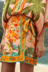 Multicolor Birds Lenzing Ecovero Mini Skirt - FARM Rio CANTO DOS PASSAROS