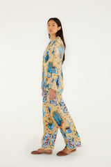 Sand Mystical Wide-Leg Lenzing Ecovero Viscose Pants - FARM Rio MYSTICAL SAND