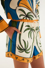 Multicolor Tropical Graphic Drawstring Pockets Shorts - FARM Rio TROPICAL GRAPHIC