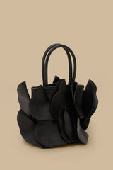 Black Leather Flower Bag - FARM Rio BLACK