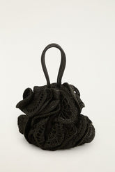 Raffia Flower Bag - FARM Rio BLACK