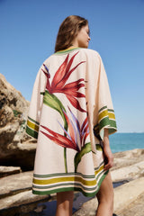 Light Blush Strelitzia Kimono - FARM Rio STRILITZIA LIGHT BLUSH