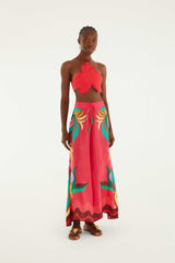 Multicolor Nature Beaded Tasssels Wide-Leg Pants - FARM Rio BANANA QUEEN