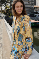 Sand Mystical Notched Lapel Lenzing Ecovero Viscose Blazer - FARM Rio MYSTICAL SAND