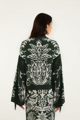 Dark Green Miranda Fringes Knit Sweater - FARM Rio MIRANDA DARK GREEN