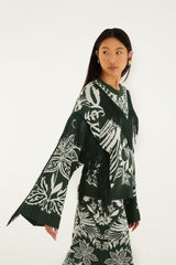Dark Green Miranda Fringes Knit Sweater - FARM Rio MIRANDA DARK GREEN
