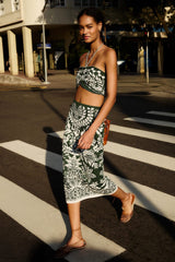 Dark Green Miranda Knit Skirt - FARM Rio MIRANDA DARK GREEN