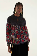 Black Valentina Long Sleeve Blouse - FARM Rio VALENTINA BLACK