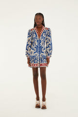 Blue Luna Lenzing Ecovero Viscose Mini Dress - FARM Rio LUNA BLUE