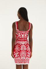Red Miranda Knit Mini Dress - FARM Rio MIRANDA RED