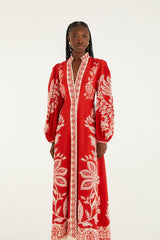 Red Miranda Lenzing Ecovero Euroflax Maxi Dress - FARM Rio MIRANDA RED