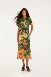 Multicolor Oriental Garden Short Sleeve Maxi Dress - FARM Rio ORIENTAL GARDEN MULTICOLOR