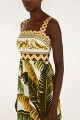 Sand Trancoso Wavy Trim Lenzing Ecovero Euroflax Maxi Dress - FARM Rio TRANCOSO SAND