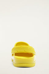 Yellow Monstera Slingback Rain Clog - FARM Rio LIME