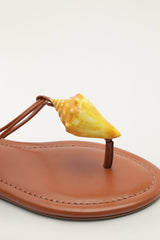 Shell Flat Sandal - FARM Rio CUOIO