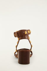 Leather Block Sandal - FARM Rio WALNUT