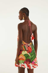 Multicolor Tropical Rope Ties Mini Dress - FARM Rio FRUIT GARDEN