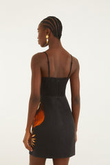 Black Ammonite Shell Bodice Cut-Out Mini Dress - FARM Rio AMMONITE PLACED BLACK