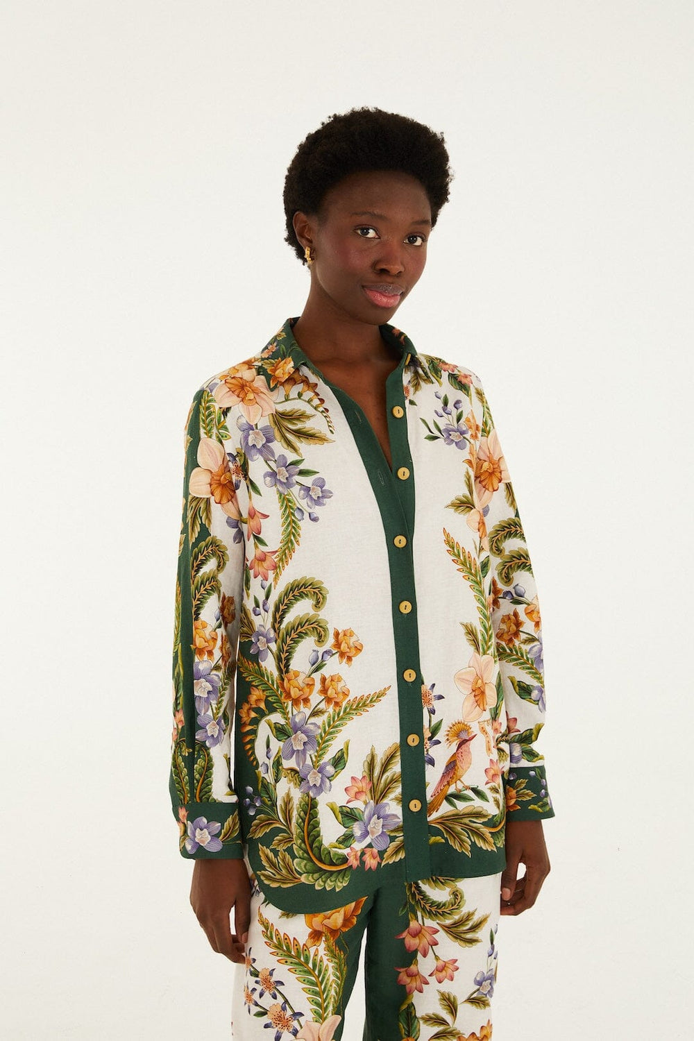Sand Nature Collared Buttoned Shirt - FARM Rio NATURE SAND