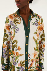 Sand Nature Collared Buttoned Shirt - FARM Rio NATURE SAND