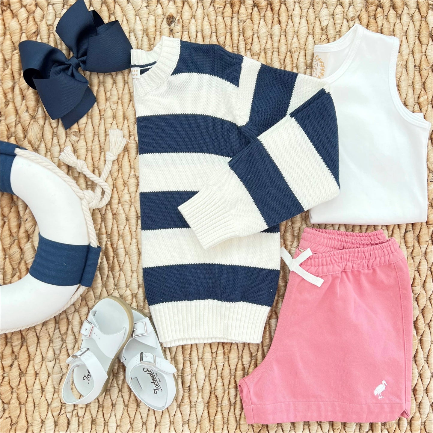 Beaufort Bonnet Wee Ones Hair Bow - Nantucket Navy