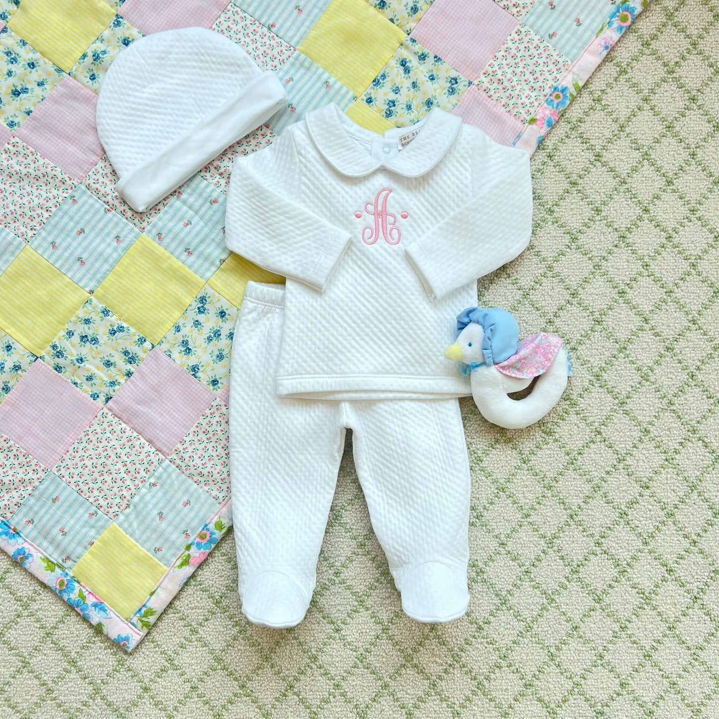 Beaufort Bonnet Hart's Hold Me Set (Pima Jacquard) - Worth Avenue White