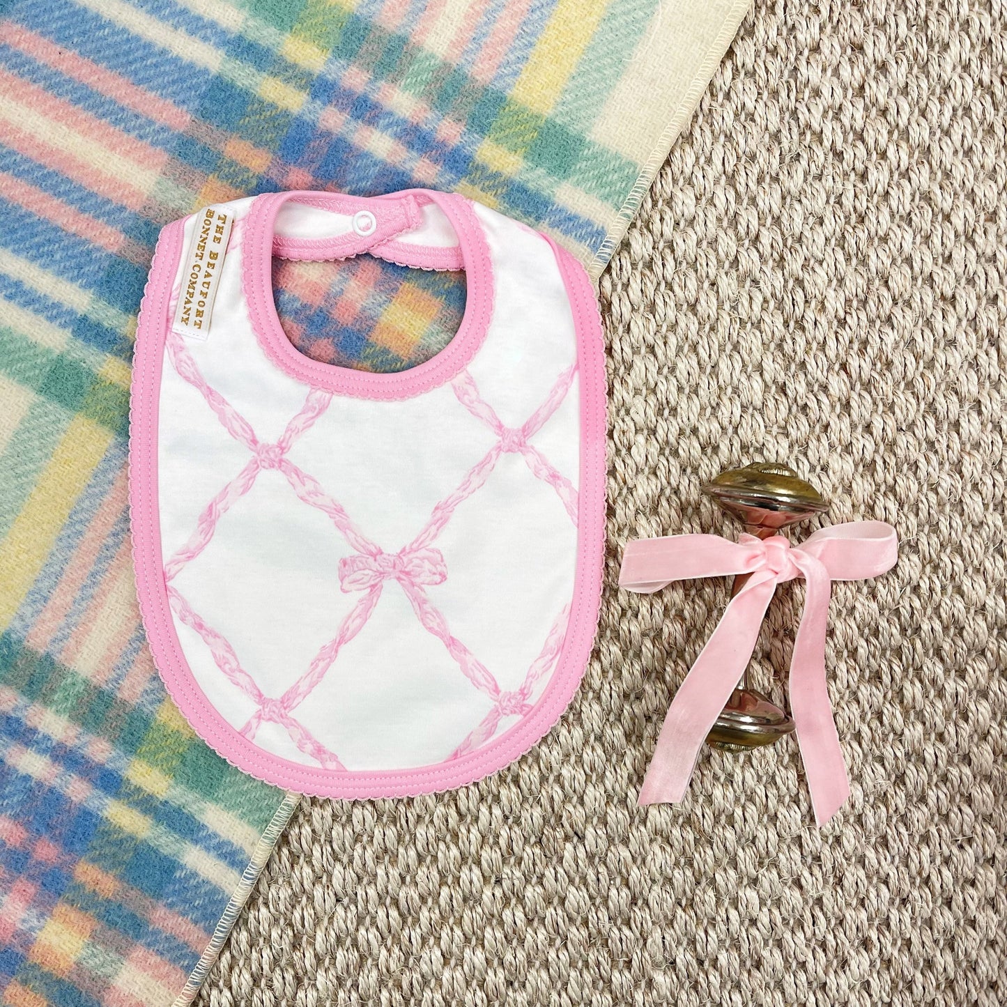Beaufort Bonnet Bib - Belle Meade Bow & Pier Party Pink