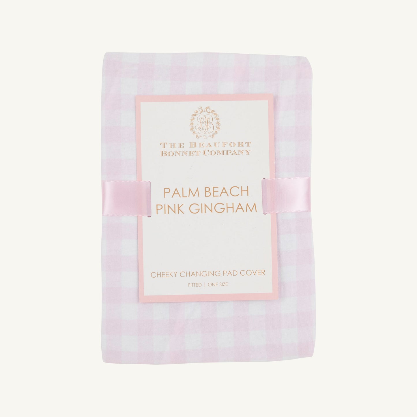 Beaufort Bonnet Cheeky Changing Pad Cover - Palm Beach Pink Gingham