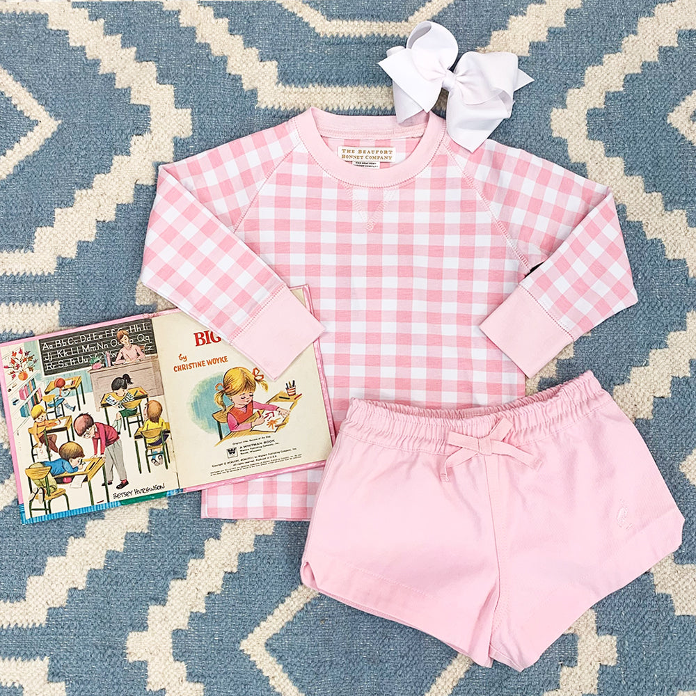 Beaufort Bonnet Cassidy Comfy Crewneck - Palm Beach Pink Gingham