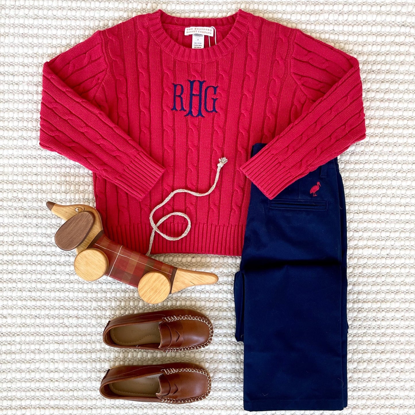 Beaufort Bonnet Prep School Pants - Nantucket Navy & Richmond Red Stork