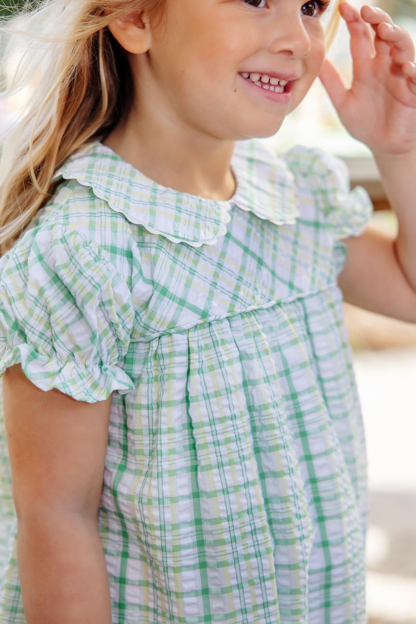 Beaufort Bonnet Holly Day Dress - Gibson Island Green and Lake Worth Yellow