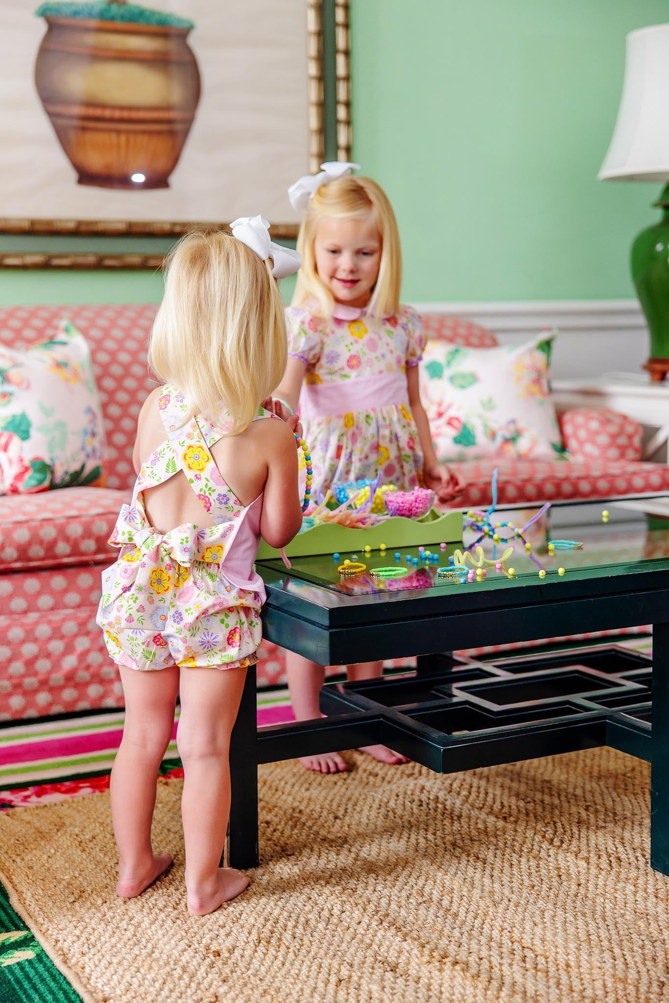 Beaufort Bonnet Betsey Bow Back Set - Boca Grande Begonia
