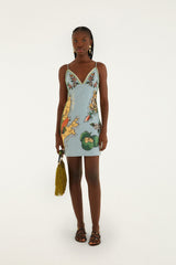 Blue Beaches Path Ballon Mini Dress - FARM Rio BEACHES PATH MULTICOLOR