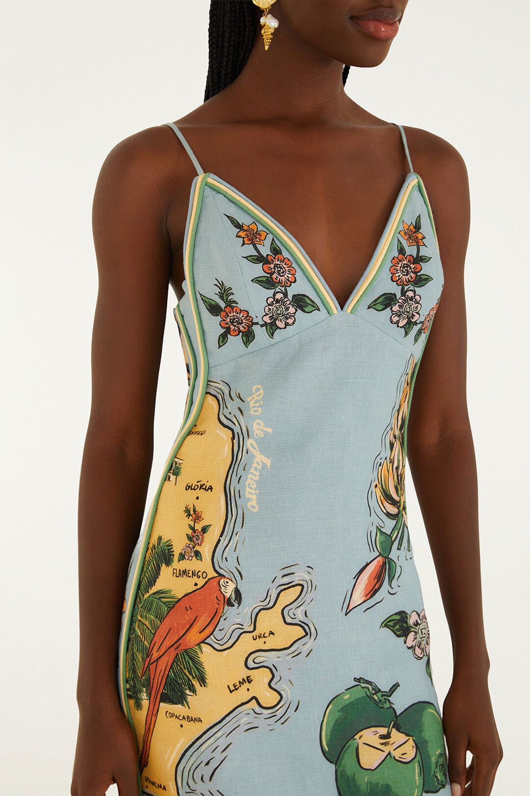 Blue Beaches Path Ballon Mini Dress - FARM Rio BEACHES PATH MULTICOLOR