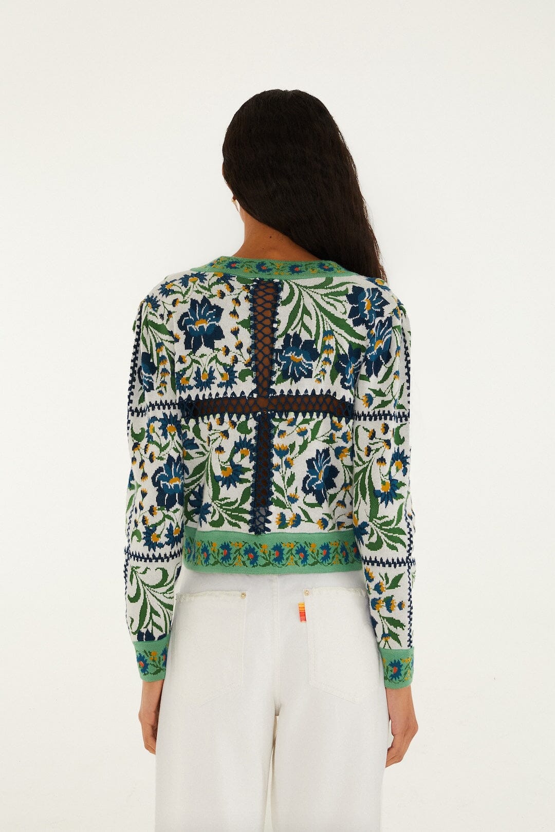 Off-White Manoela Buttoned Knit Cardigan - FARM Rio MANOELA OFF-WHITE