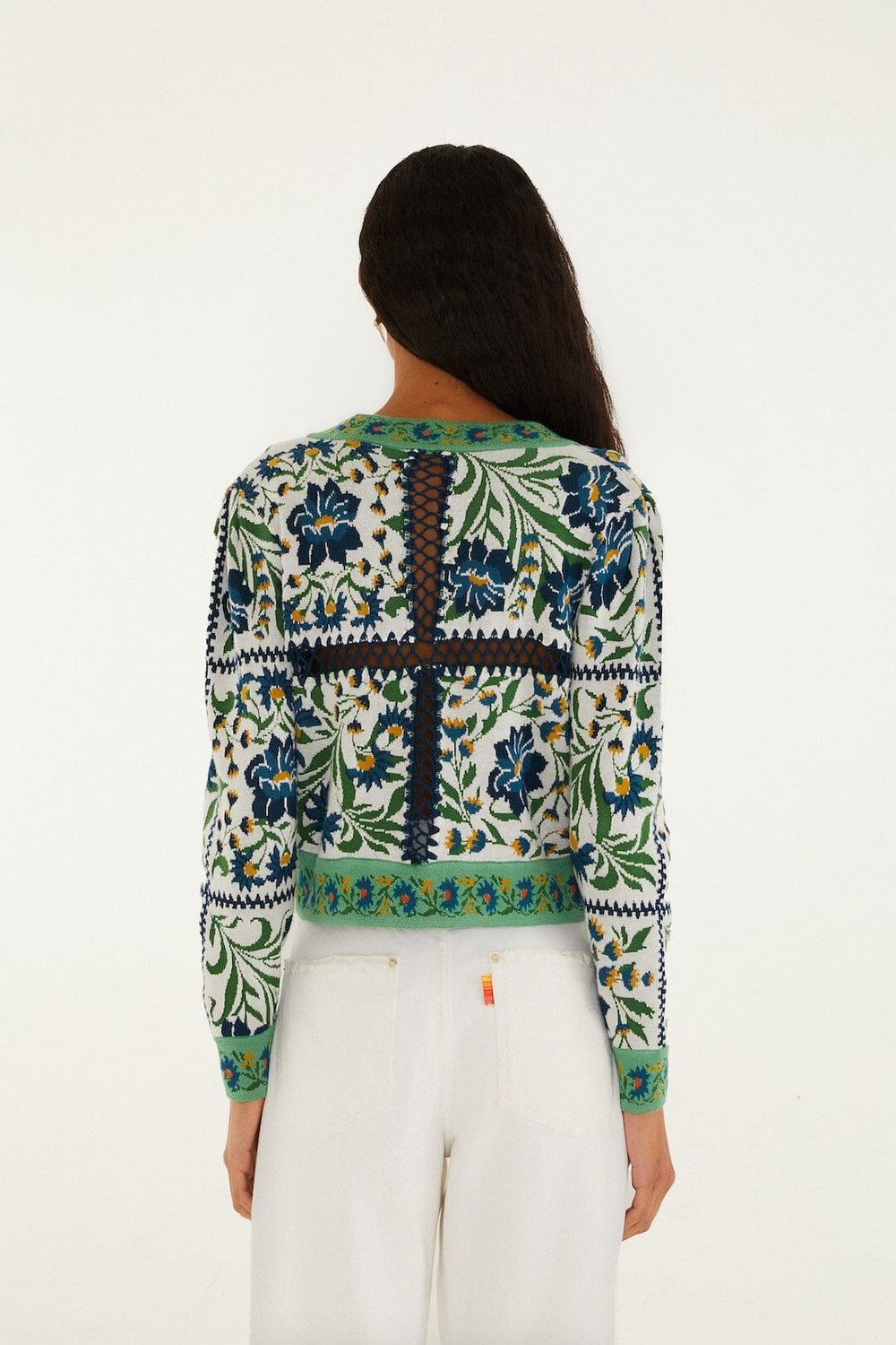 Off-White Manoela Buttoned Knit Cardigan - FARM Rio MANOELA OFF-WHITE