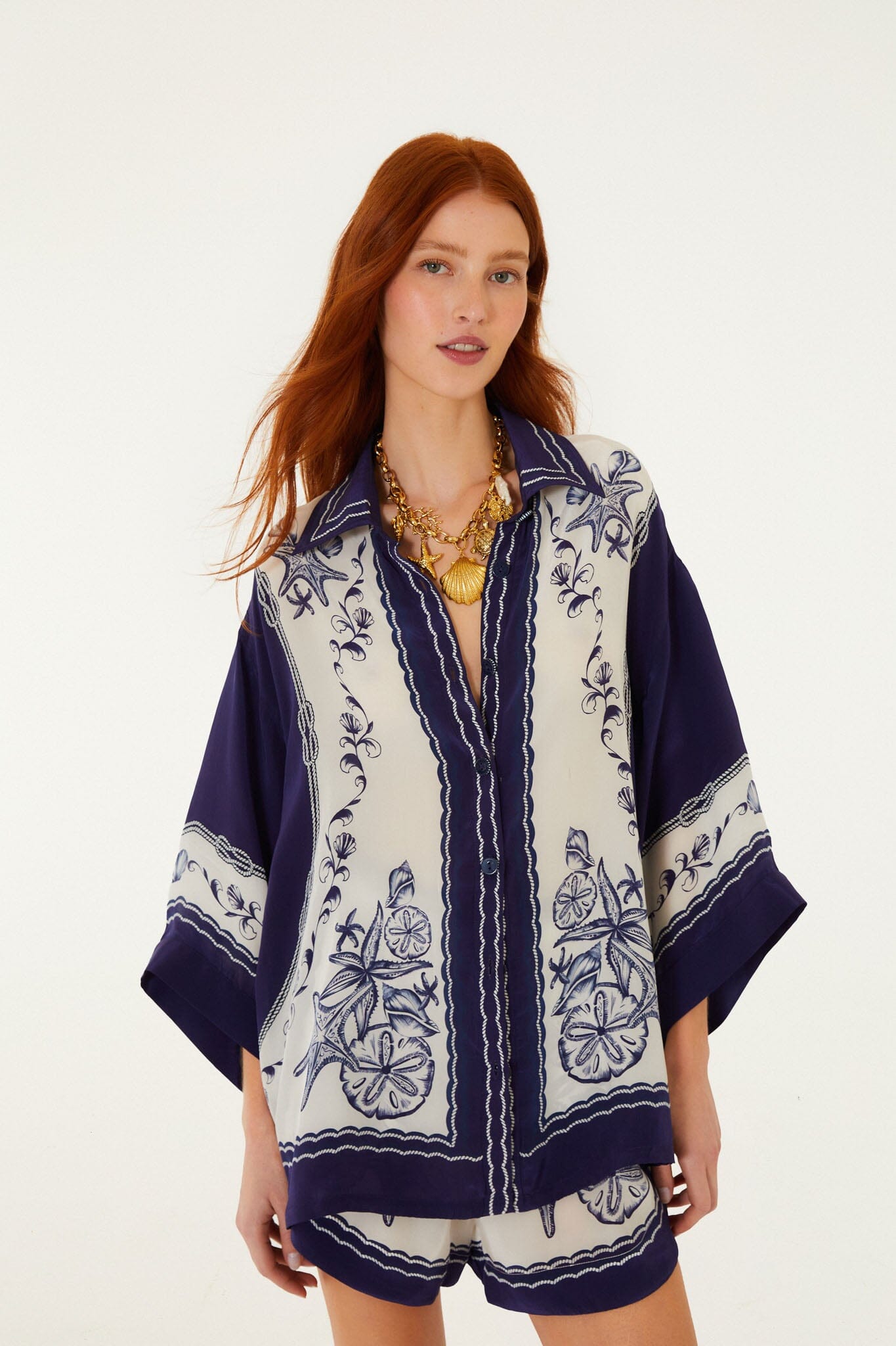 Off-White Coast Scarf Shirt - FARM Rio COAST SCARF OFF-WHITE