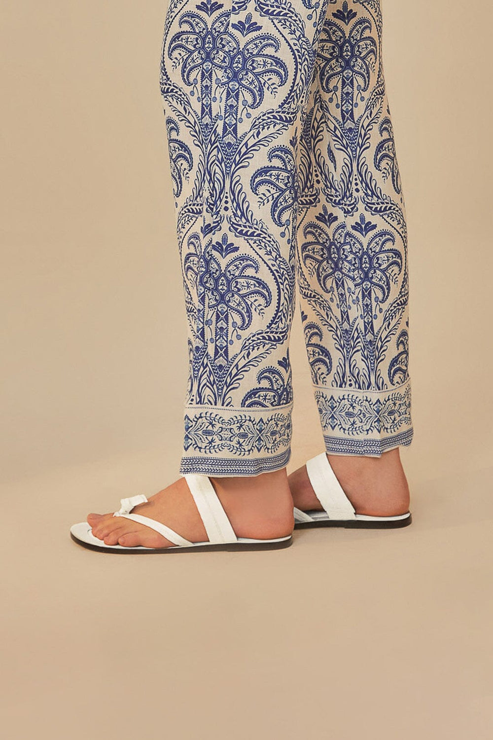Ivory Tie Flat Sandal - FARM Rio IVORY