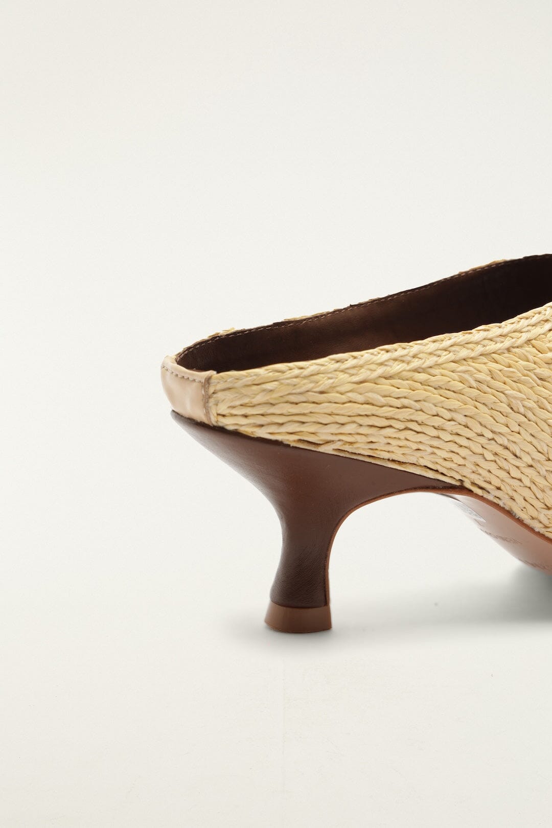 Raffia Embroidered Icons Kitten Heeled Sandal - FARM Rio WALNUT BANANA
