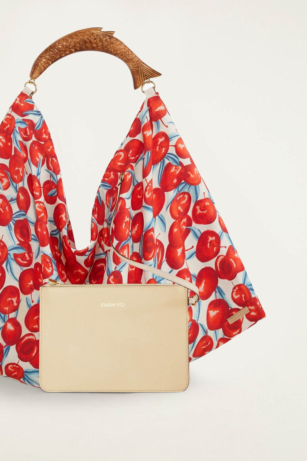 Red Cherry Satin Mini Scarf Bag - FARM Rio CHERRY BLOSSOM